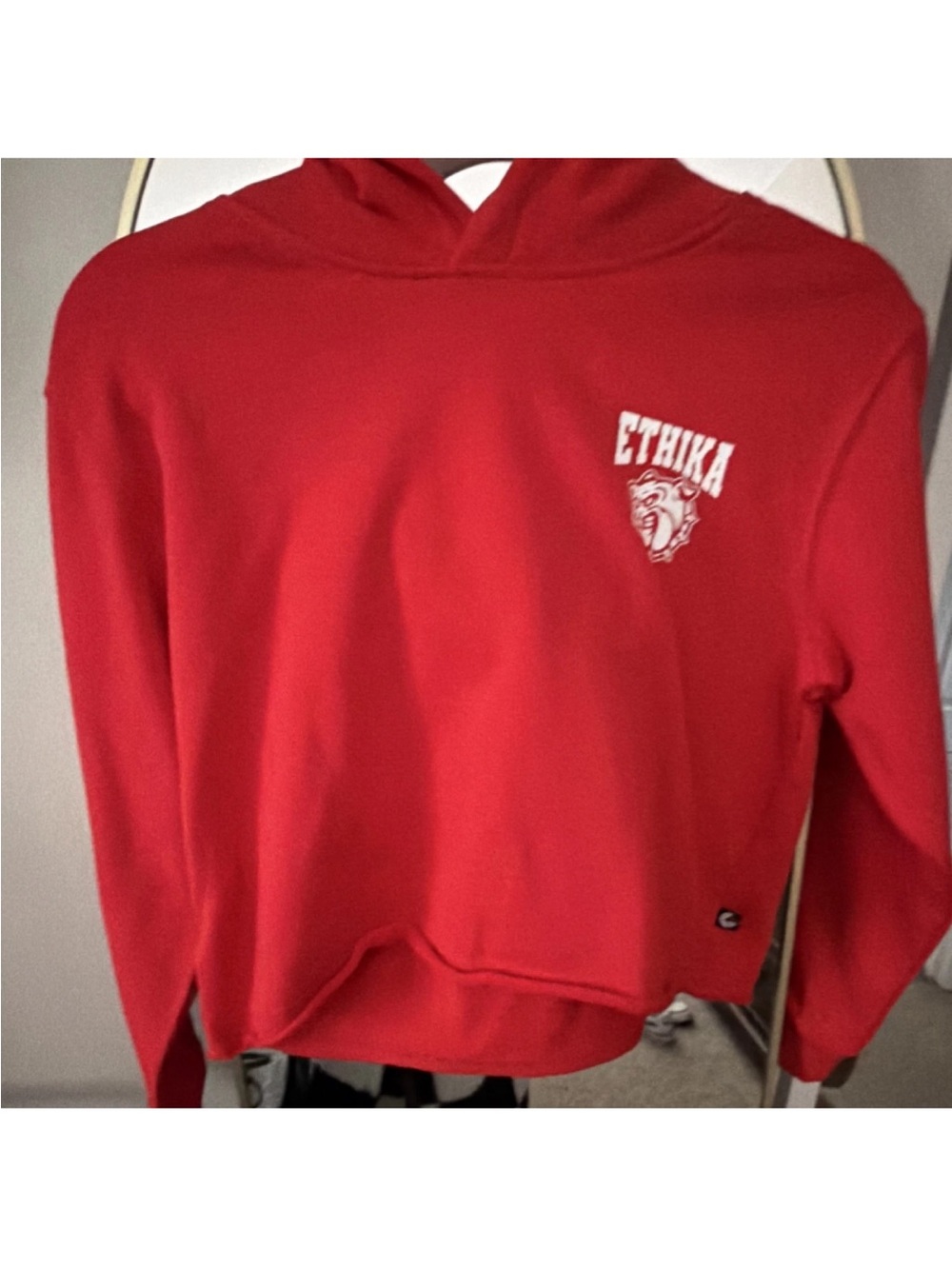 Ethika Red Pullover Hoodie with Small Logo Tag